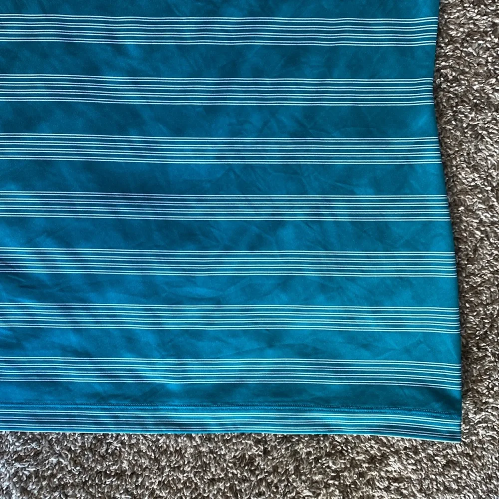 Nike Golf Tour Performance Dr-Fit Teal & White Stripe Polo Shirt, Women’s L
